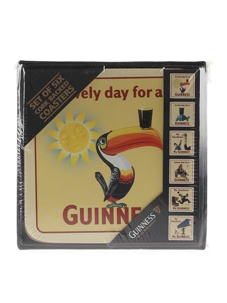 Guinness Cork Backed Coasters  6 x 10.5cms x 10.5cms