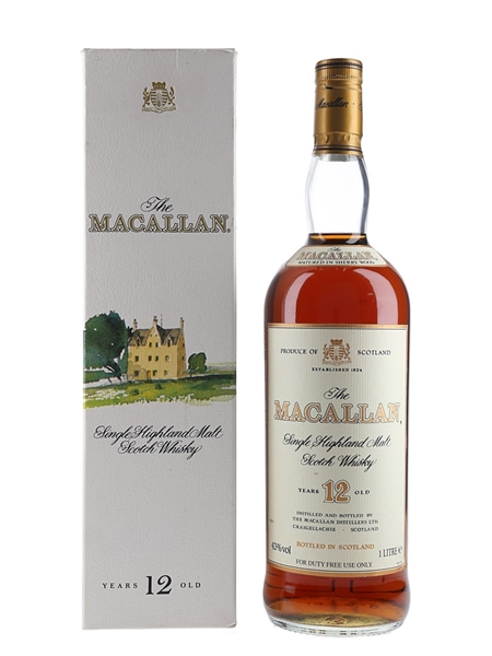 Macallan 12 Year Old Bottled 1990s - Duty Free 100cl / 43%