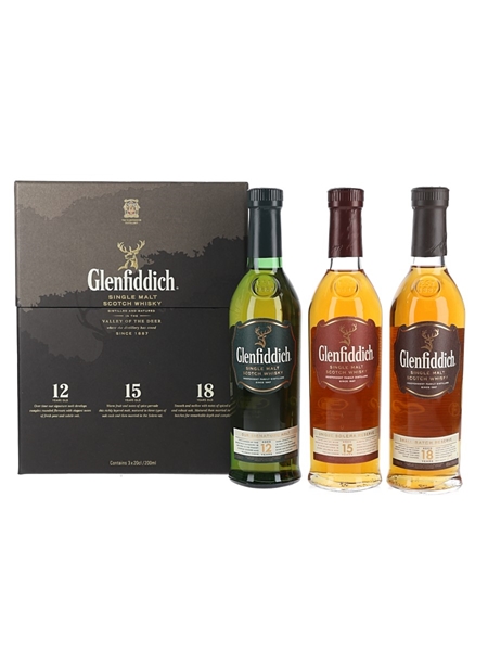 Glenfiddich Single Malt Collection 12, 15 & 18 Year Old Set 3 x 20cl / 40%