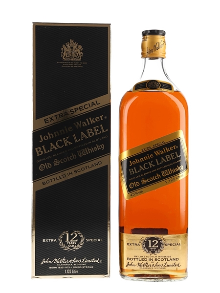 Johnnie Walker  Black Label 12 Year Old Bottled 1980s - Duty Free 125cl / 43%