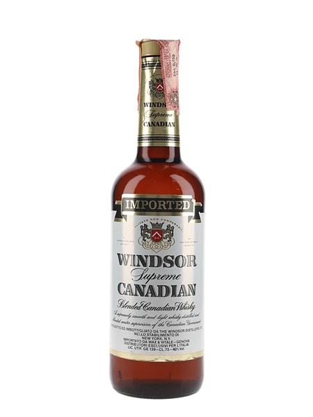 Windsor Supreme Canadian Whisky Bottled 1980s - Wax & Vitale 75cl / 40%