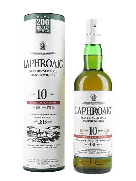 Laphroaig 10 Year Old Cask Strength Batch 007 Bottled 2015 - 200th Anniversary 70cl / 56.3%