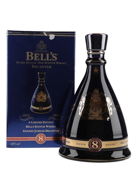 Bell's 8 Year Old Ceramic Decanter 2002 Golden Jubilee Queen Elizabeth II 50 Years Reign 70cl / 40%