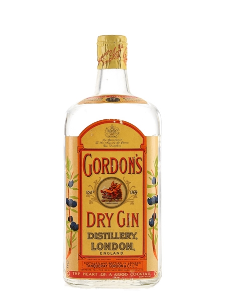 Gordon's Dry Gin Spring Cap Bottled 1950s-1960s 75cl / 47%