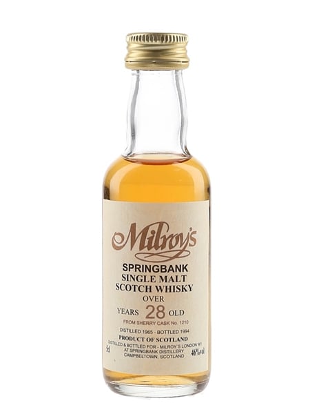 Springbank 1965 28 Year Old Sherry Cask #1210 Bottled 1994 - Milroys 5cl / 46%