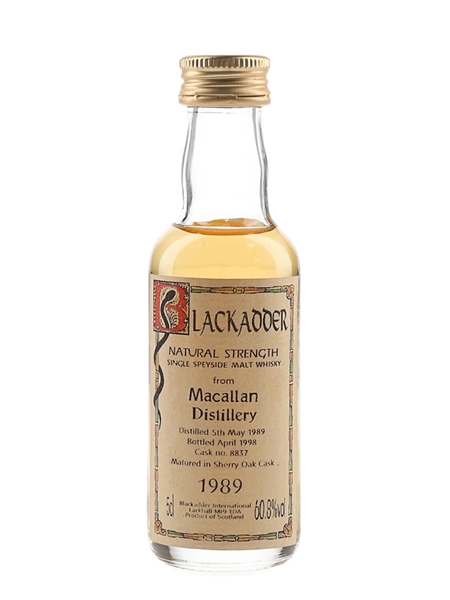 Macallan 1989 Sherry Cask 8837 Bottled 1998 - Blackadder International 5cl / 60.8%