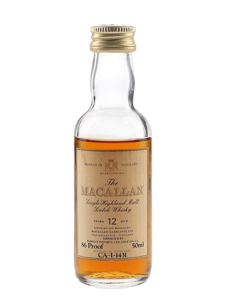 Macallan 12 Year Old Bottled 1980s - Berman Imports 5cl / 43%