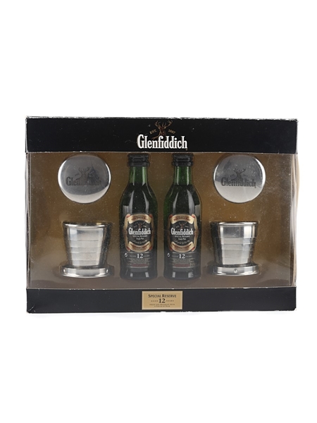 Glenfiddich 12 Year Old & Telescopic Cups Gift Pack  2 x 5cl / 40%