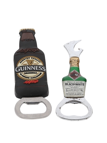 Black & White & Guinness Bottle Openers  