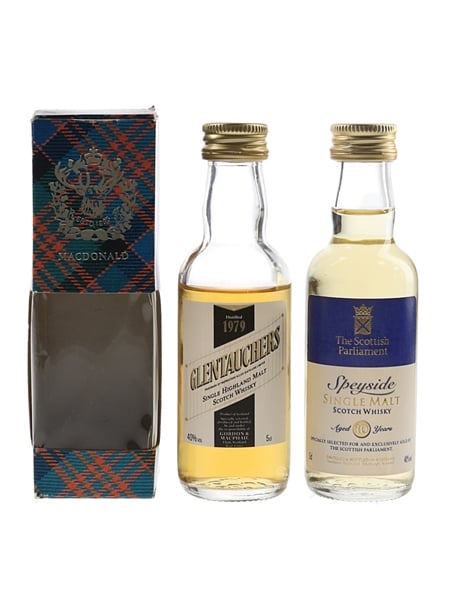 Assorted Speyside Single Malt Scotch Whisky Glentauchers 1979 & Speyside Single Malt 10 Year Old 2 x 5cl / 40%