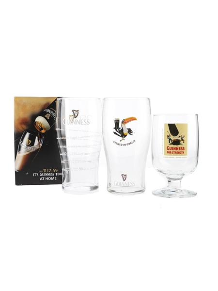 Guinness Glasses Toucan, 250th Anniversary & Guinness For Strength 