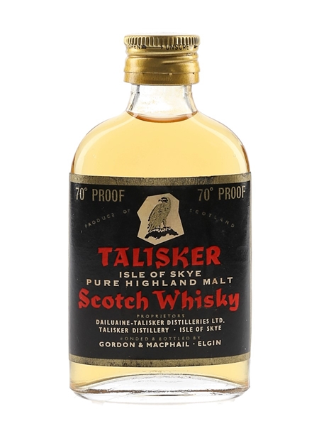 Talisker 70 Proof Gordon & MacPhail Bottled 1970s - Black Label Gold Eagle 5cl / 40%