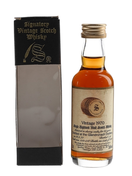 Glendronach 1970 20 Year Old Bottled 1990 - Signatory Vintage 5cl / 56%