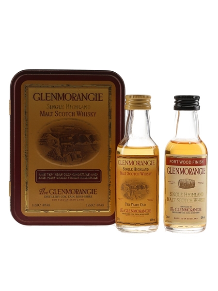 Glenmorangie Port Wood Finish & 10 Year Old Set Bottled 1990s 2 x 5cl