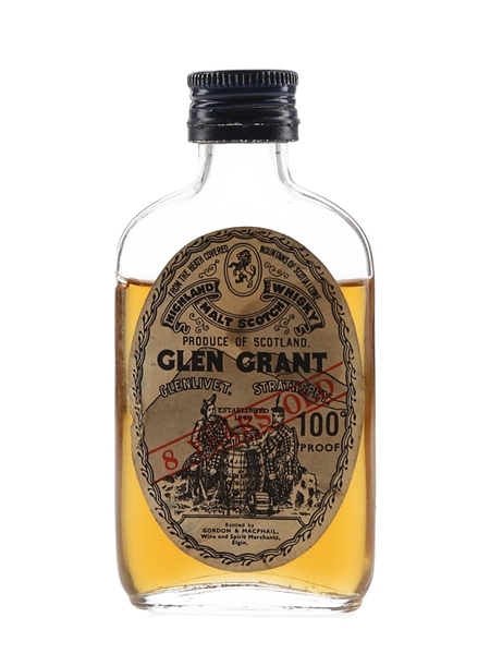 Glen Grant 8 Year Old 100 Proof Bottled 1970s - Gordon & MacPhail 5cl / 57%