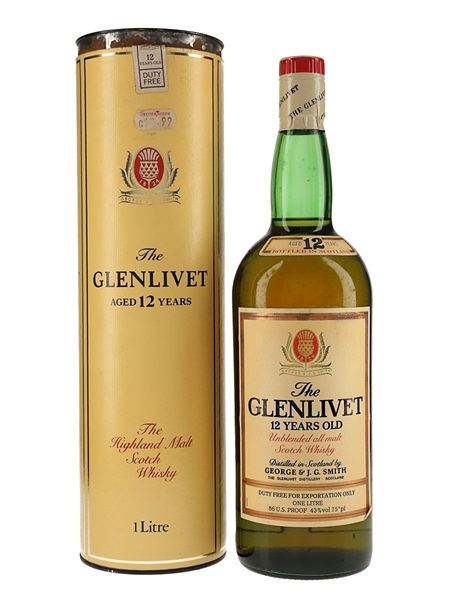 Glenlivet 12 Year Old Bottled 1980s 100cl / 43%