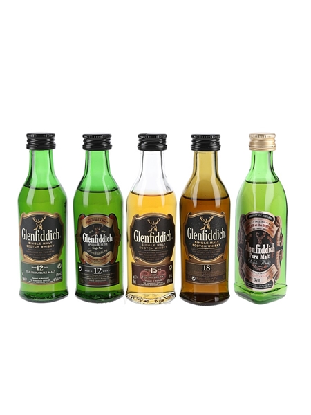 Glenfiddich Pure Malt, 12, 15 & 18 Year Old  5 x 5cl / 40%