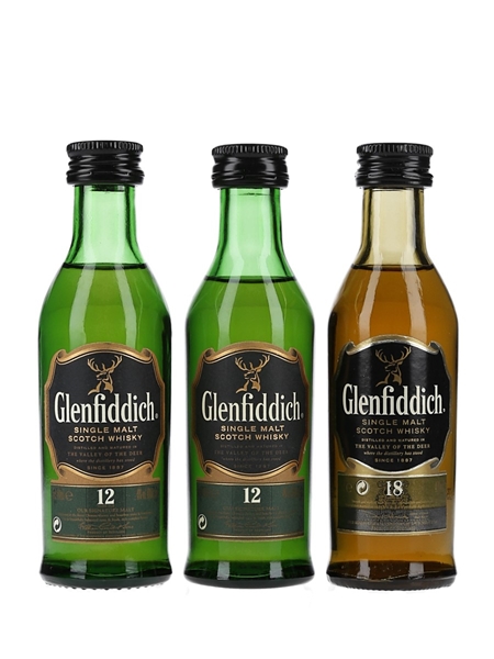 Glenfiddich Single Malt, 12 & 18 Year Old  3 x 5cl / 40%