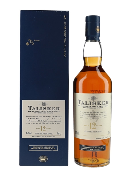 Talisker 12 Year Old Bottled 2007 - Friends Of The Classic Malts 70cl / 45.8%