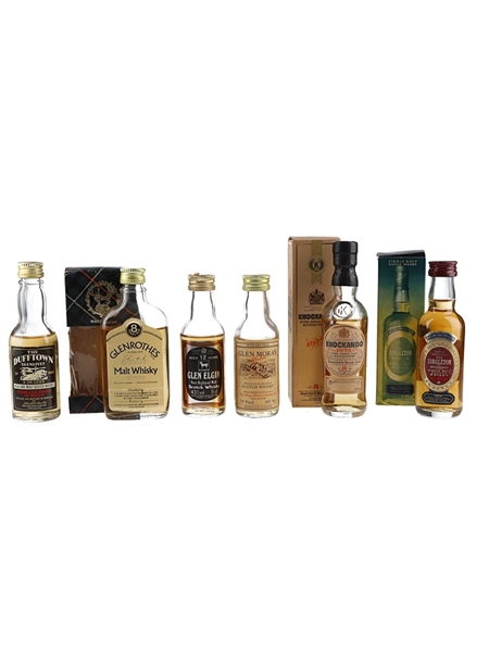 Assorted Speyside Single Malt Scotch Whisky Bottled 1970s-1980s 6 x 5cl