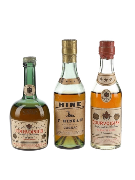 Assorted Cognac Bottled 1950s-1960s 3 x 5cl / 40%