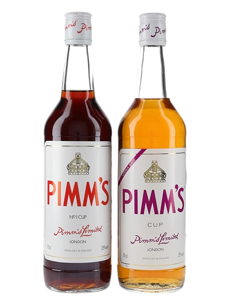 Pimm's No.1 Cup & Pimm's Cup Vokda Base Bottled 1980s 2 x 70cl / 25%