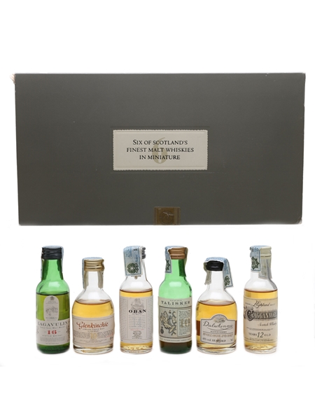 Six of Scotland's Finest Malt Whiskies Oban, Glenkinchie, Lagavulin, Talisker, Dalwhinnie, Cragganmore 6 x 5cl