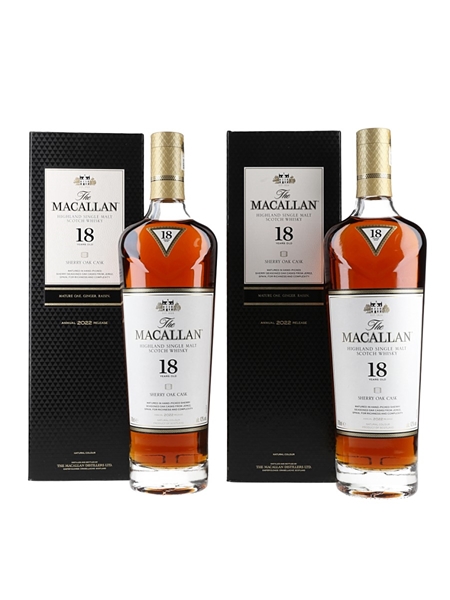 Macallan 18 Year Old Sherry Oak Annual 2022 Release 2 x 70cl / 43%