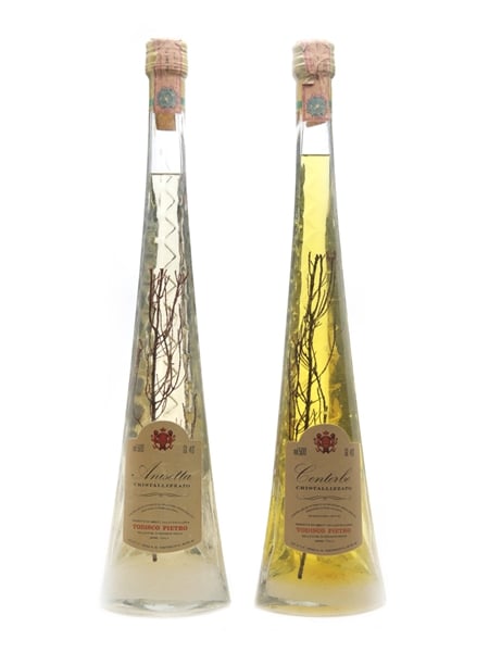 Todisco Pietro Cristallizzato Liqueurs Mandarine & Millefiori - Bottled 1970s 2 x 50cl / 40%