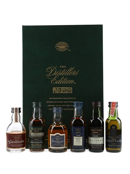 Classic Malts Distillers Edition Set Dalwhinnie 1980, Lagavulin 1979, Glenkinchie 1986, Talisker 1986, Cragganmore 1984 & Oban 1980 6 x 5cl