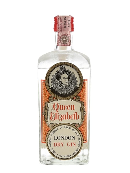 Queen Elizabeth London Dry Gin Bottled 1960s - Duncan, Gilbey & Matheson 75cl / 43%