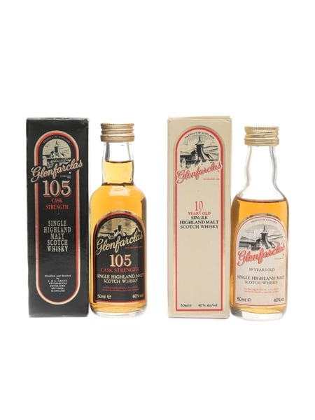 Glenfarclas 10 Year Old & 105 Proof Miniatures 2 x 5cl