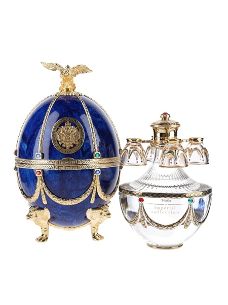 Faberge Art's Applied Craft Imperial Vodka Blue Faberge Egg 70cl / 40%