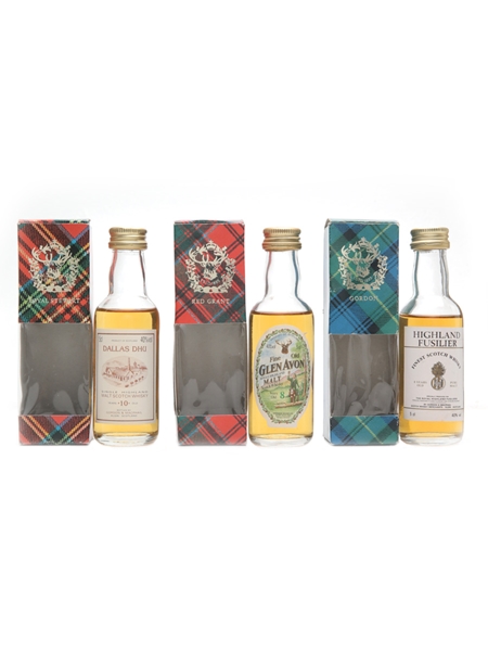 Gordon & MacPhail Tartan Miniatures Dallas Dhu, Glen Avon, Highland Fusilier 3 x 5cl / 40%