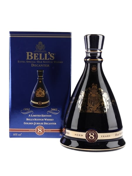 Bell's 8 Year Old Ceramic Decanter 2002 Golden Jubilee Queen Elizabeth II 50 Years Reign 70cl / 40%