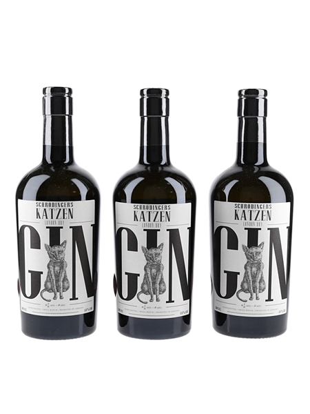 Schrodinder's Katzen London Dry Gin Bottled 2021 - Batch 024 3 X 50cl / 44%