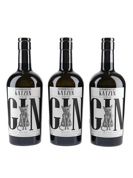 Schrodinder's Katzen London Dry Gin Bottled 2021 - Batch 024 3 X 50cl / 44%