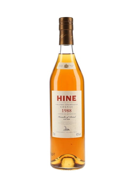 Hine 1988 Grande Champagne Cognac Landed 1990, Bottled 2004 - Howells Of Bristol 70cl / 40%