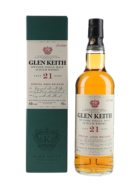 Glen Keith 21 Year Old Bottled 2020 - Special Aged Release 70cl / 43%