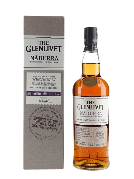 Glenlivet Nadurra Oloroso Matured Bottled 2018 - Batch OL0818 70cl / 60.27%