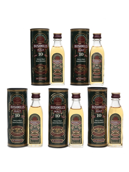 Bushmills 10 Year Old Miniatures 5 x 5cl / 40%