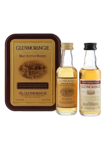 Glenmorangie Port Wood Finish & 10 Year Old Set Bottled 1990s 2 x 5cl