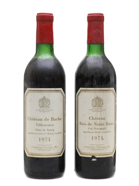 Chateau De Barbe 1971 & Chateau Bois De Notre Dame 1971 Justerini & Brooks 2 x 75cl / 13%