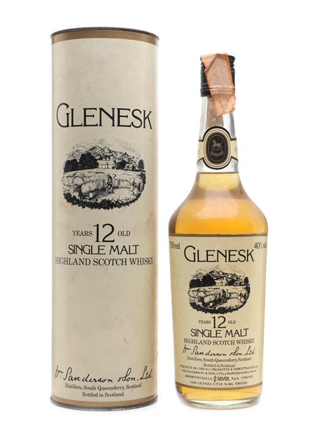 Glenesk 12 Year Old Bottled 1980s - Silver 75cl / 40%