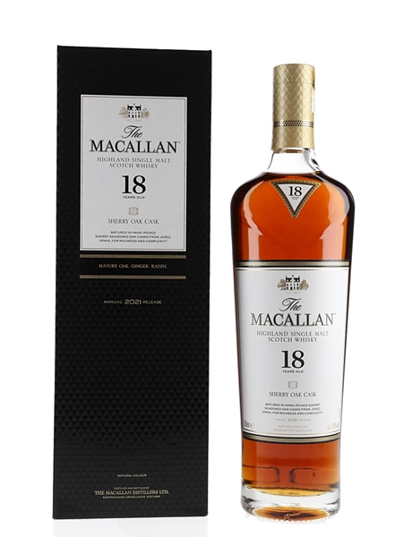 Macallan 18 Year Old Sherry Oak Annual 2021 Release 70cl / 43%