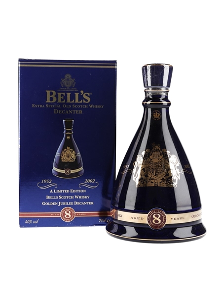 Bell's 8 Year Old Ceramic Decanter 2002 Golden Jubilee Queen Elizabeth II 50 Years Reign 70cl / 40%