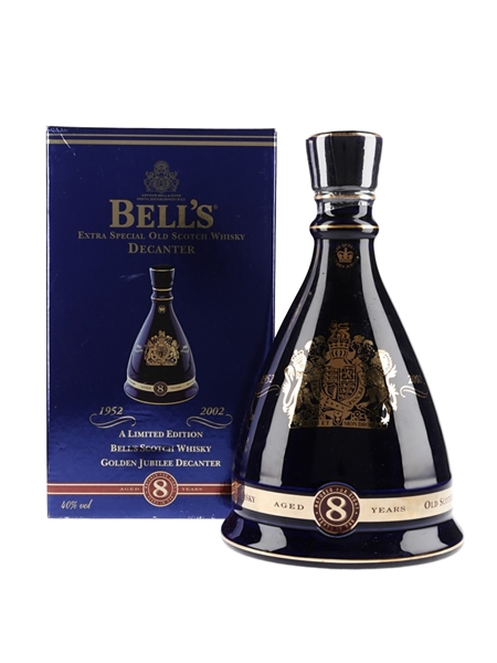 Bell's 8 Year Old Ceramic Decanter 2002 Golden Jubilee Queen Elizabeth II 50 Years Reign 70cl / 40%