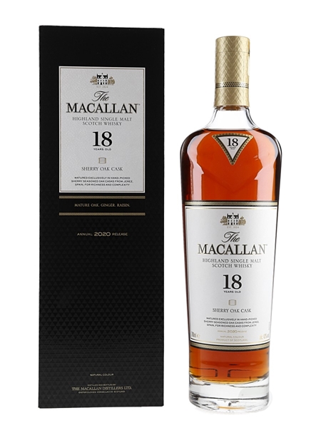 Macallan 18 Year Old Sherry Oak Annual 2020 Release 70cl / 43%