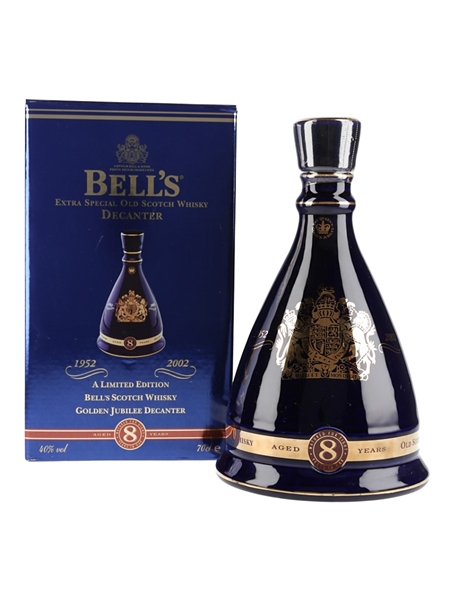 Bell's 8 Year Old Ceramic Decanter 2002 Golden Jubilee Queen Elizabeth II 50 Years Reign 70cl / 40%