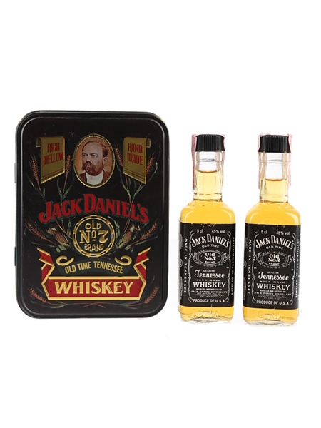 Jack Daniel's Old No.7 Whiskey Set Bottled 1980s 2 x 5cl / 45%